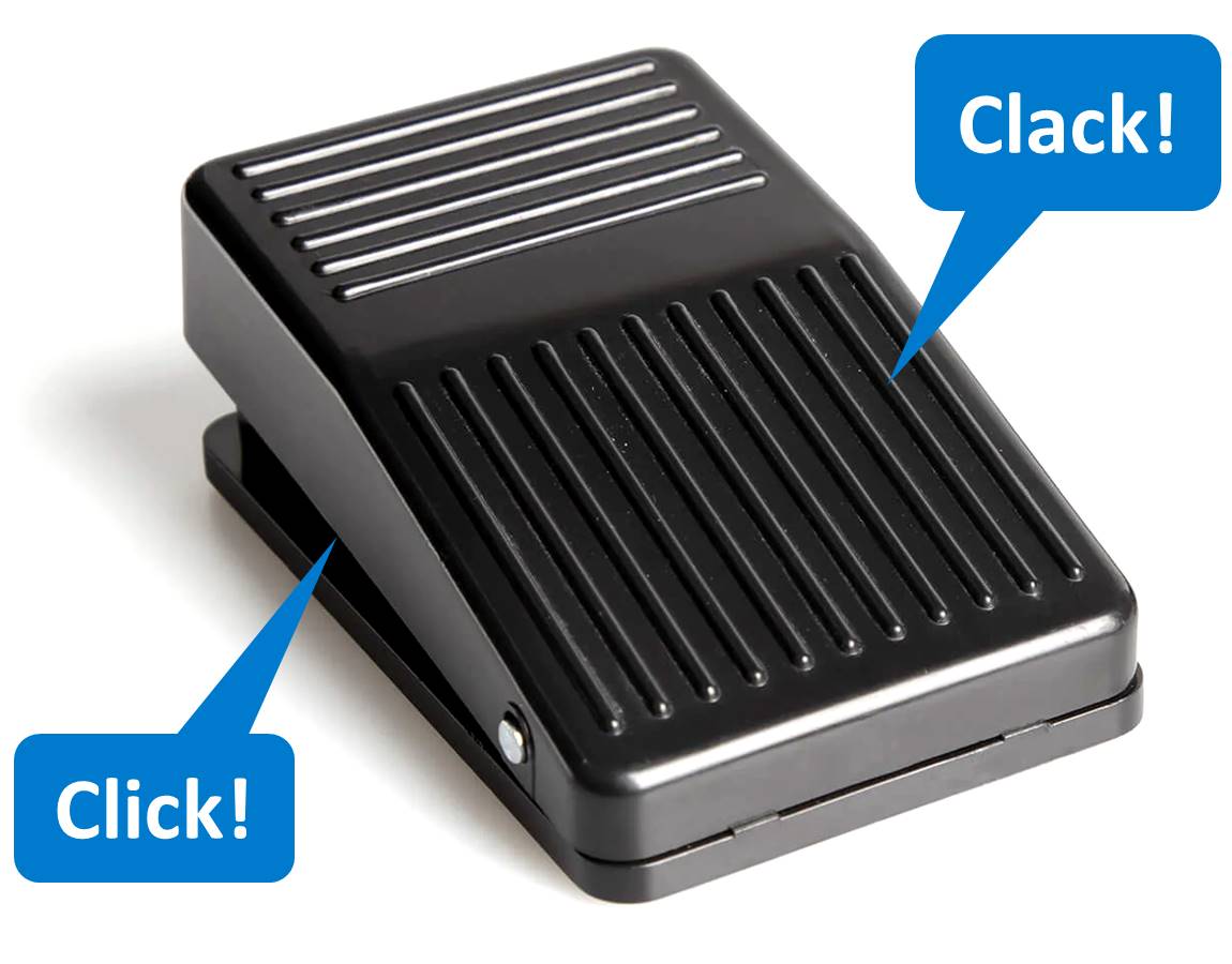 Loud clicky prompter pedal